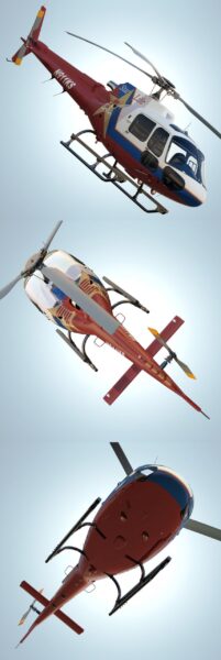 Eurocopter AS350 BA KS LIFESTAR直升机3D模型（OBJ,FBX,MAX）