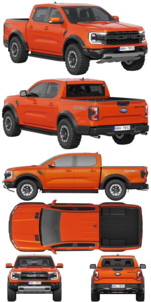 2023福特Ford Ranger Raptor皮卡车3D模型（OBJ,FBX,MAX）