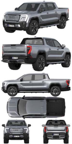 2024 GMC Sierra EV电动皮卡车3D模型（OBJ,FBX,MAX）