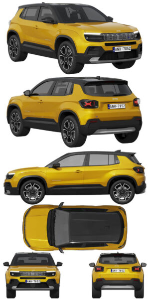 Jeep Avenger电动SUV汽车3D模型（OBJ,FBX,MAX）