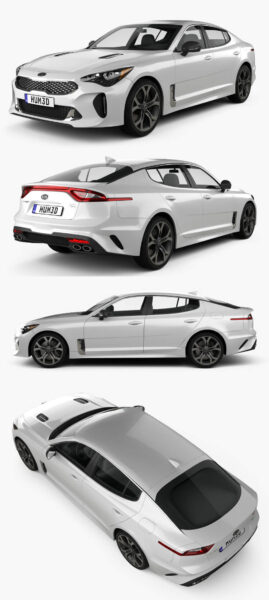 2020起亚Kia Stinger GT汽车3D模型（OBJ,FBX,MAX）