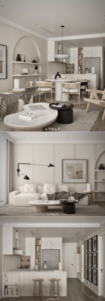 包含开放式厨房的客厅设计 客厅场景3D模型（MAX）