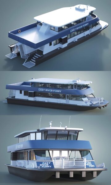New York East River Ferry纽约渡轮3D模型（OBJ,FBX,MAX）