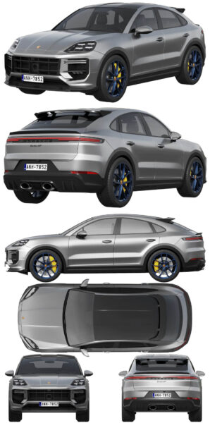 2024款保时捷Porsche Cayenne Turbo GT SUV汽车3D模型（OBJ,FBX,MAX）