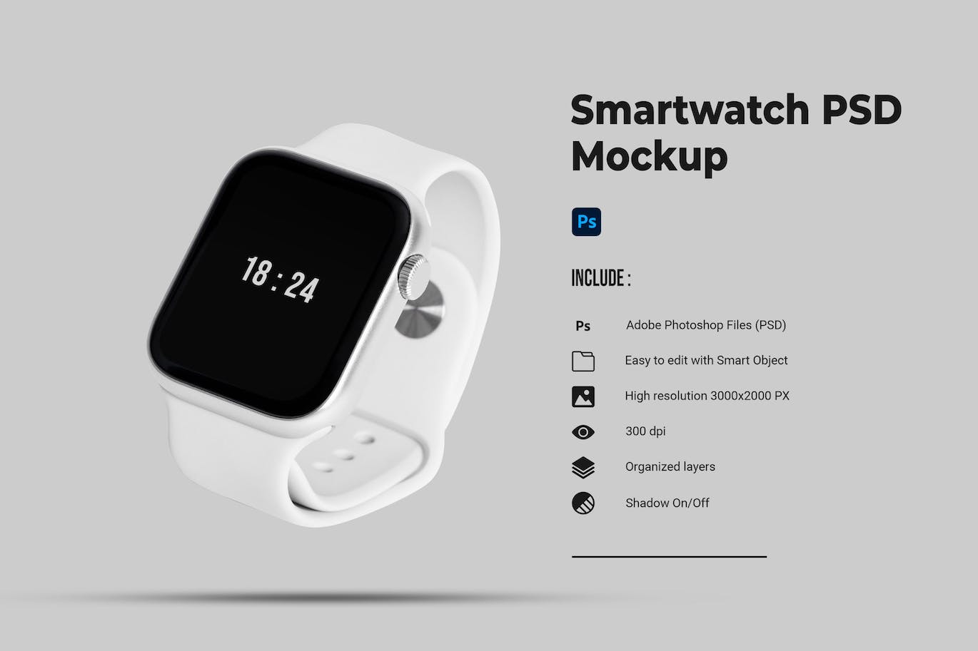 智能手表UI设计展示样机 (PSD,JPG)