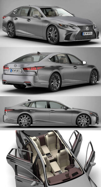 2018雷克萨斯Lexus LS 500汽车3D模型（OBJ,FBX,MAX,C4D,LWO）