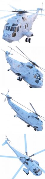 Sikorsky CH-124A Sea King海王双引擎直升机3D模型（OBJ,FBX,MAX）