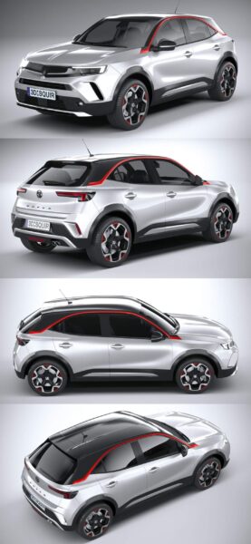 2021 Vauxhall Mokka电动汽车3D模型（OBJ,FBX,MAX）