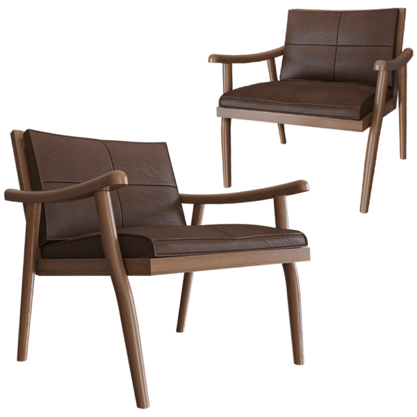 Vibieffe 1000 Fast木质结构皮革软垫扶手椅3D模型（OBJ,FBX,MAX）