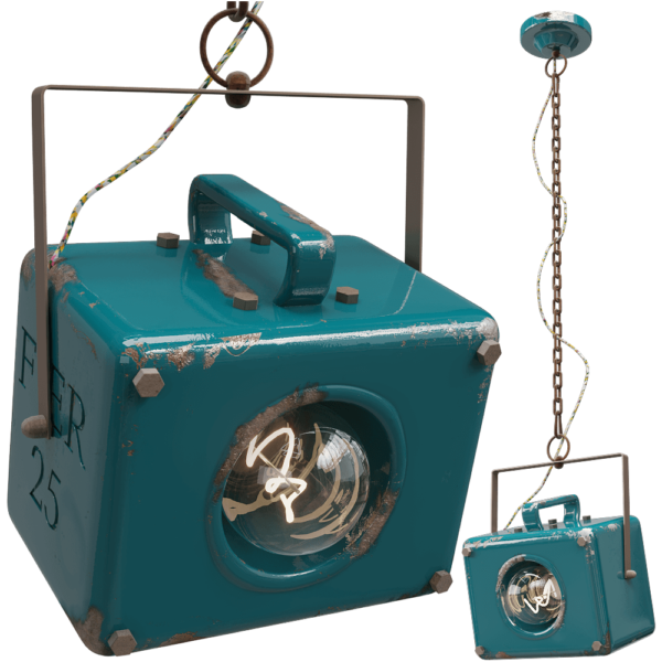 Ferroluce C1650复古工业风吊灯3D模型（OBJ,FBX,MAX）