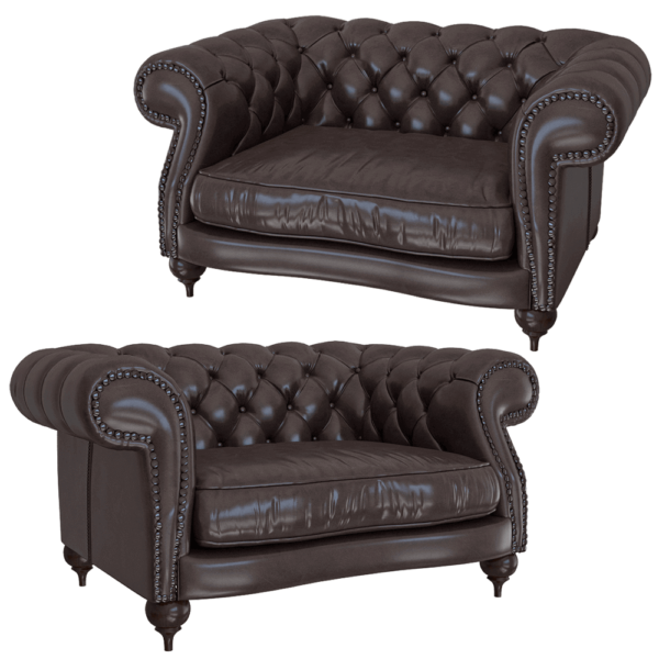 BAXTER Diana Chester皮革扶手沙发3D模型（OBJ,FBX,MAX）