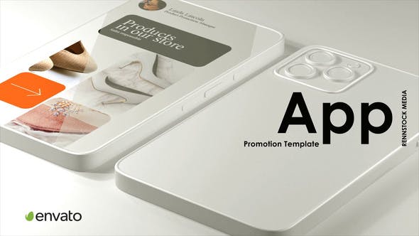 极简场景白色手机样机App应用推广视频AE模板 (AEP)
