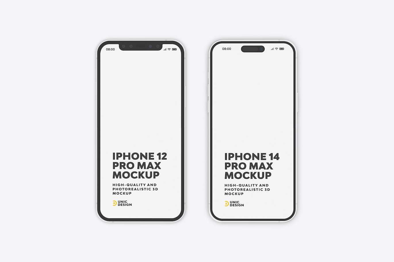iPhone 12 Pro Max和iPhone 14 Pro Max手机样机模板 (PSD)