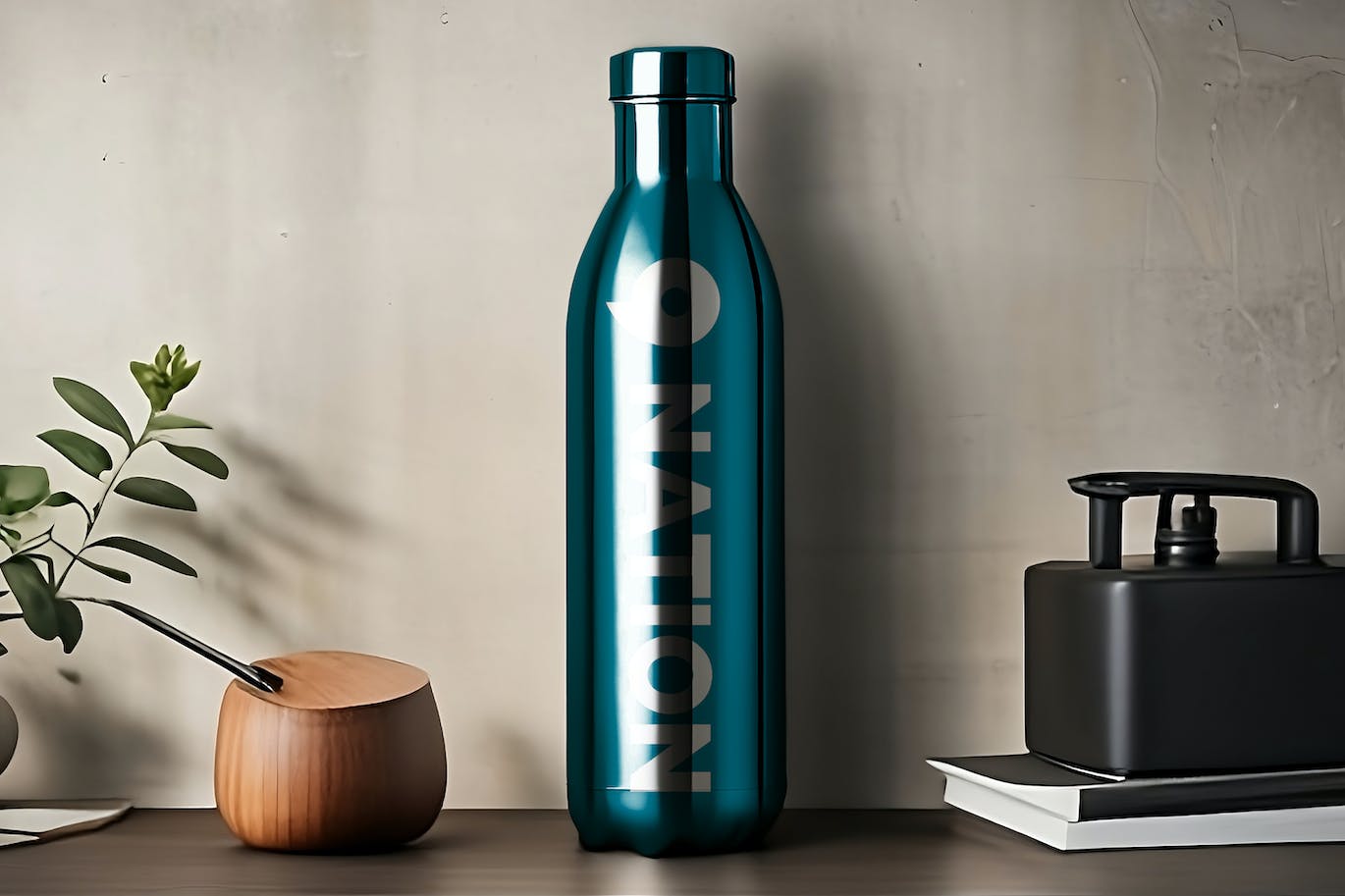 不锈钢饮水瓶外观设计PSD样机 (PSD,JPG)