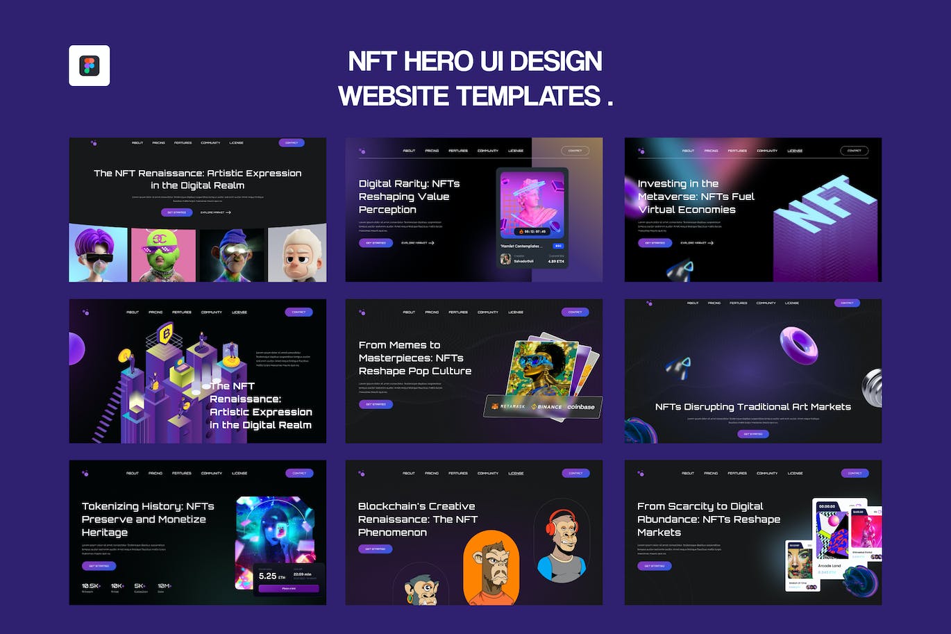 NFT UI设计图网页模板 (FIG)