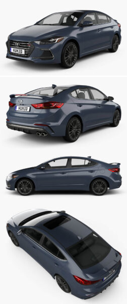 2017款现代Hyundai Avante Sport汽车3D模型（OBJ,FBX,MAX）