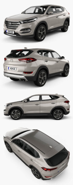 2017款现代途胜Hyundai Tucson SUV汽车3D模型（OBJ,FBX,MAX,C4D,LWO）