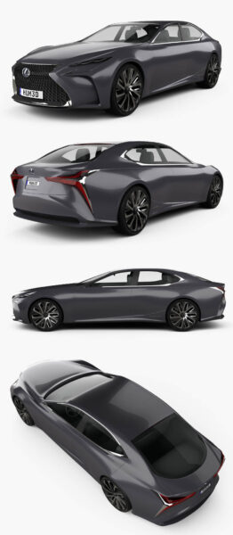 2015款雷克萨斯Lexus LF-FC汽车3D模型（OBJ,FBX,MAX,C4D,LWO）