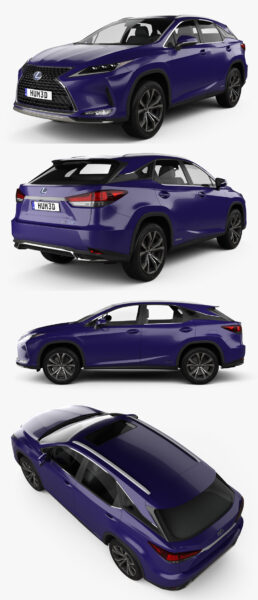 2022款雷克萨斯Lexus RX hybrid Executive汽车3D模型（OBJ,FBX,MAX）