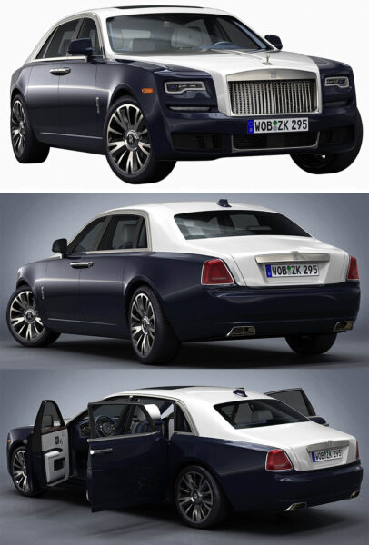劳斯莱斯Rolls-Royce Ghost EWB汽车3D模型（OBJ,FBX,MAX）