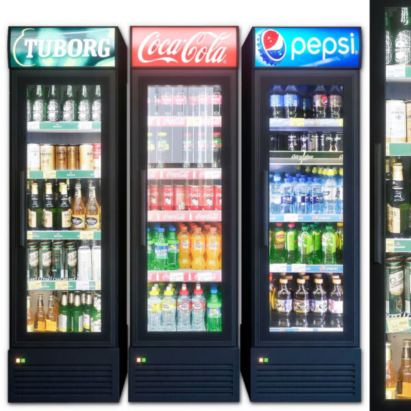 摆满酒水 可乐 饮料的冷柜3D模型（FBX,MAX）