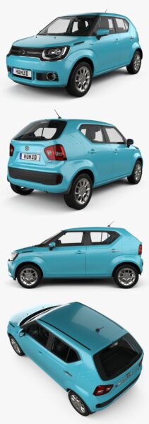 带高清内饰的2019款铃木Suzuki Ignis小型SUV汽车3D模型（OBJ,FBX,MAX）