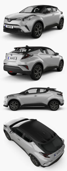 2020款丰田Toyota C-HR电动SUV汽车3D模型（OBJ,FBX,MAX）