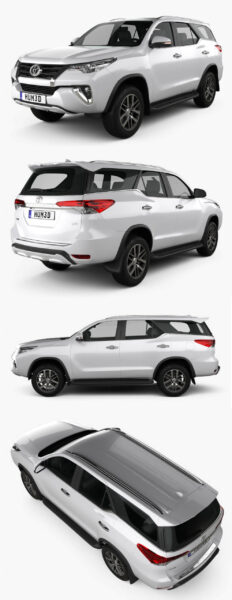 2019丰田Toyota Fortuner VXR越野车3D模型（OBJ,FBX,MAX,C4D,LWO）