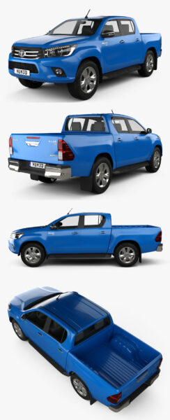 2018丰田Toyota Hilux Double Cab Revo皮卡车3D模型（OBJ,FBX,MAX）