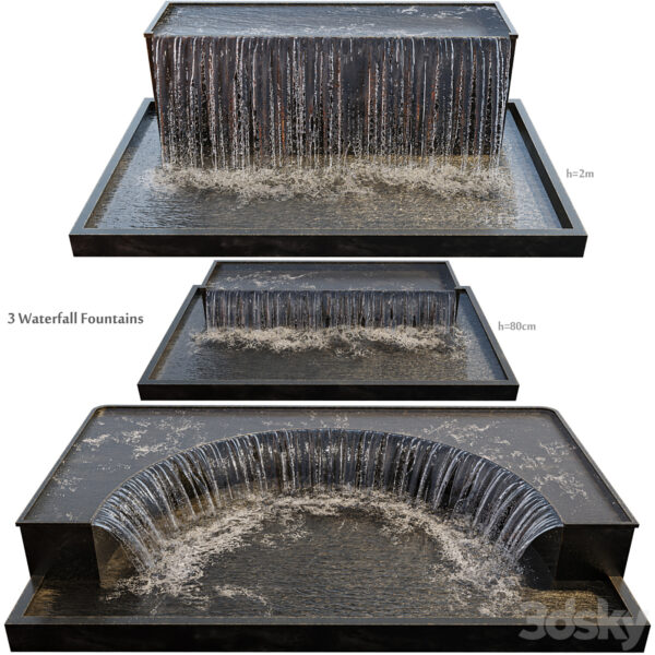 3组瀑布景观3D模型（OBJ,MAX）