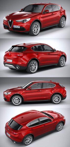 2020款阿尔法罗密欧Alfa Romeo Stelvio Ti SUV汽车3D模型（OBJ,FBX,MAX）