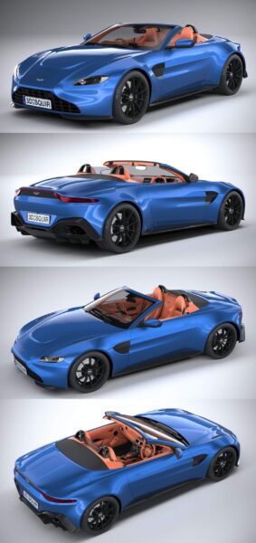 2021款阿斯顿马丁Aston Martin Vantage Roadster敞篷跑车3D模型（OBJ,FBX,MAX）