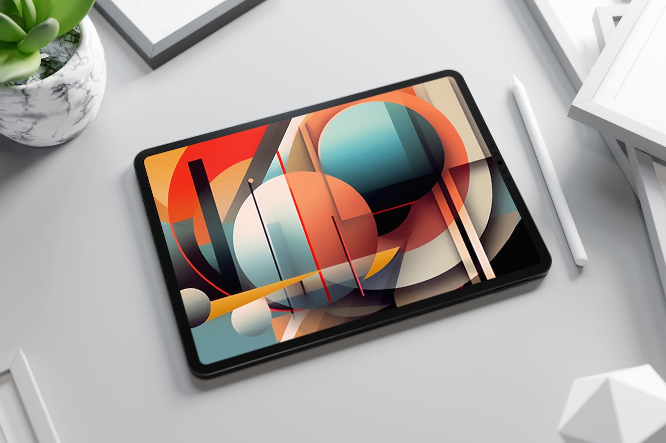 iPad设计作品展示样机模板 (PSD)
