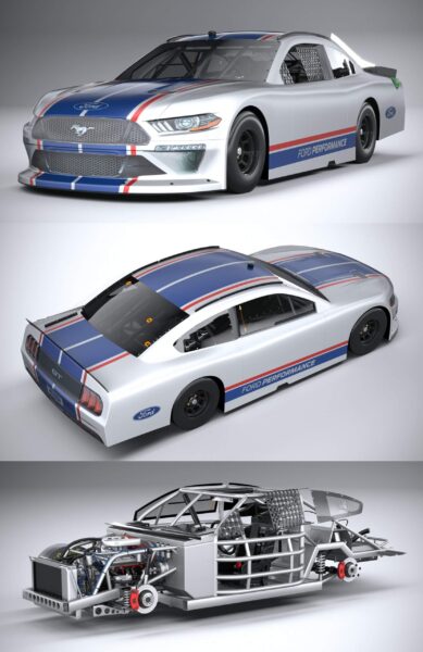 2020福特Ford Mustang NASCAR赛车3D模型（OBJ,FBX,MAX）