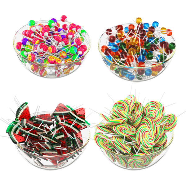 玻璃碗中的棒棒糖 糖果3D模型（FBX,MAX）