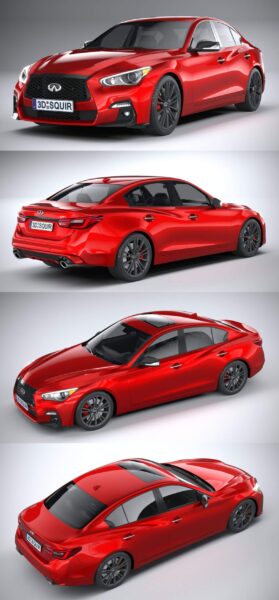 2021款英菲尼迪Infiniti Q50汽车3D模型（OBJ,FBX,MAX）