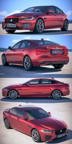 2020款捷豹Jaguar XE R-Dynamic中型汽车3D模型（OBJ,FBX,MAX）