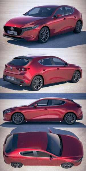 2019马自达Mazda 3汽车3D模型（OBJ,FBX,MAX）