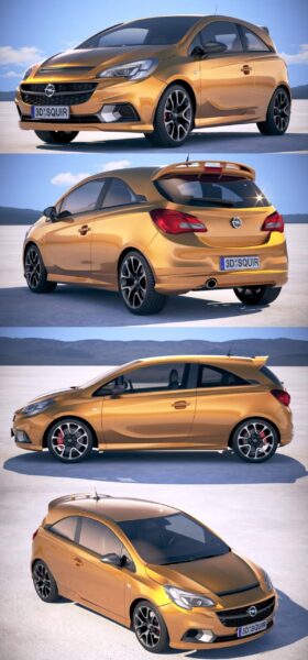 2019款欧宝可赛Opel Corsa GSI小型汽车3D模型（OBJ,FBX,MAX）