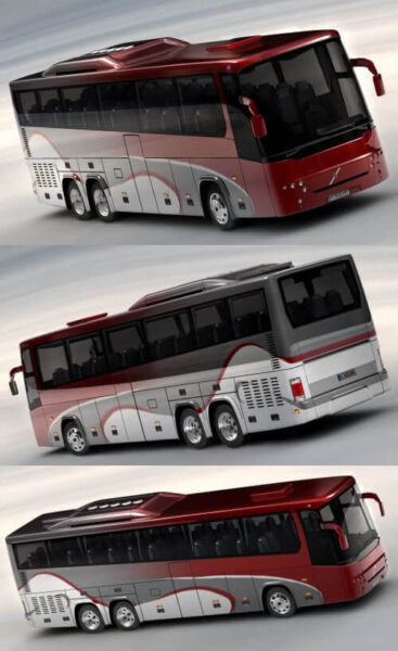 2004款沃尔沃Volvo 9900巴士3D模型（OBJ,FBX,MAX）