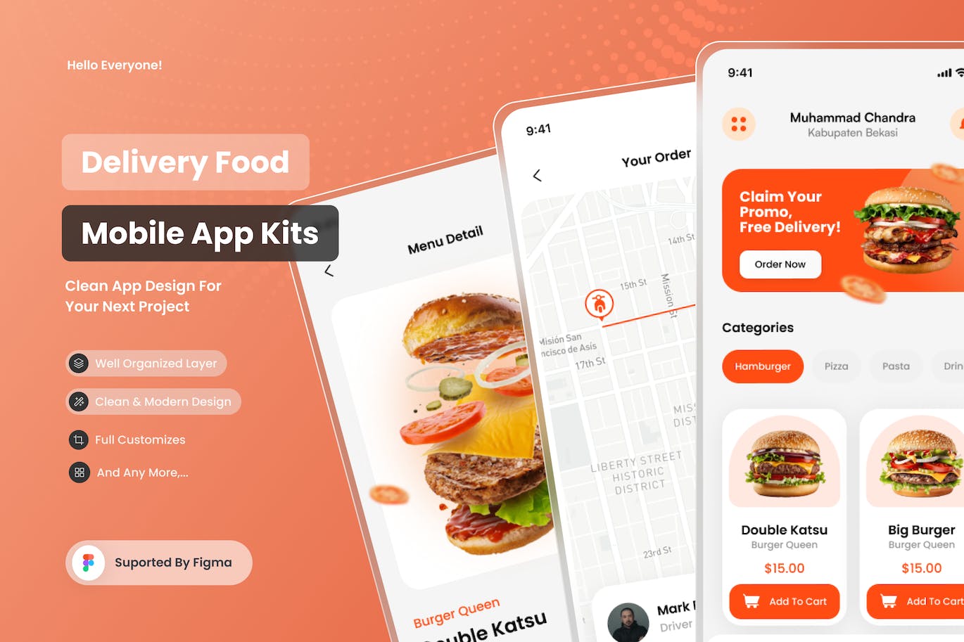 外卖送餐-移动应用App UI Kit