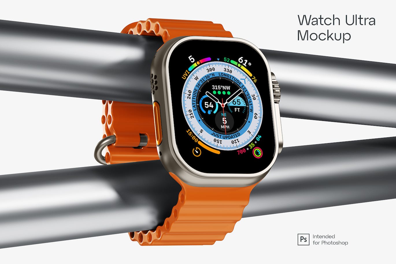 Apple Watch Ultra实物模型样机 (PSD)