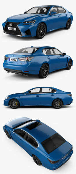 2018款雷克萨斯Lexus GS F汽车3D模型（OBJ,FBX,MAX）