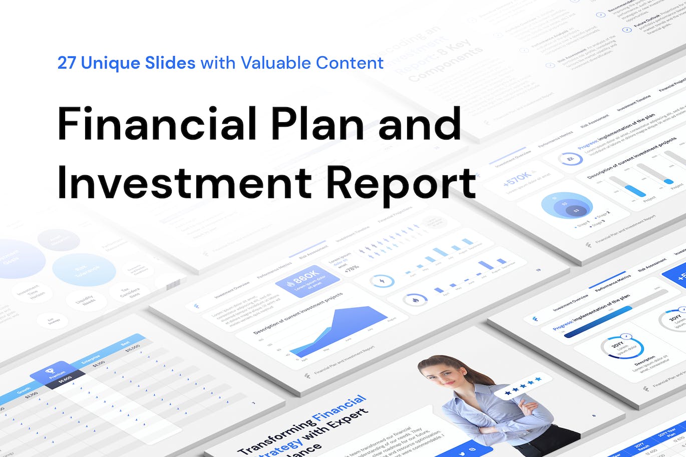 财务计划和投资报告PPT模板 (PPTX,PDF)
