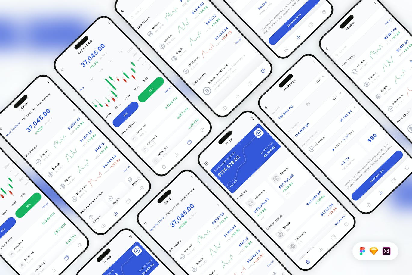 加密货币交换移动应用App UI Kit
