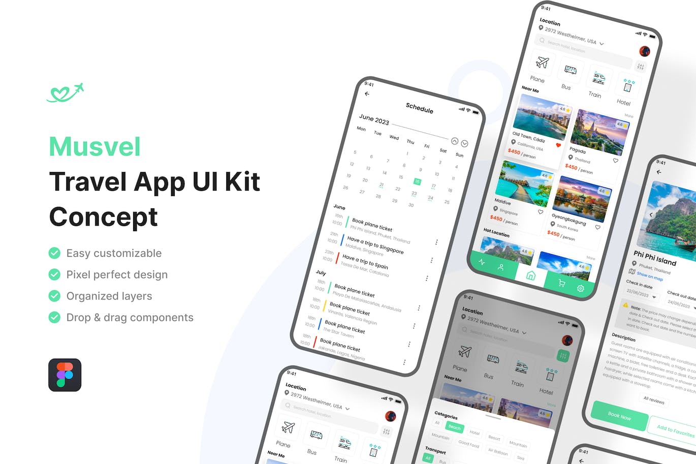 旅行应用App UI Kit