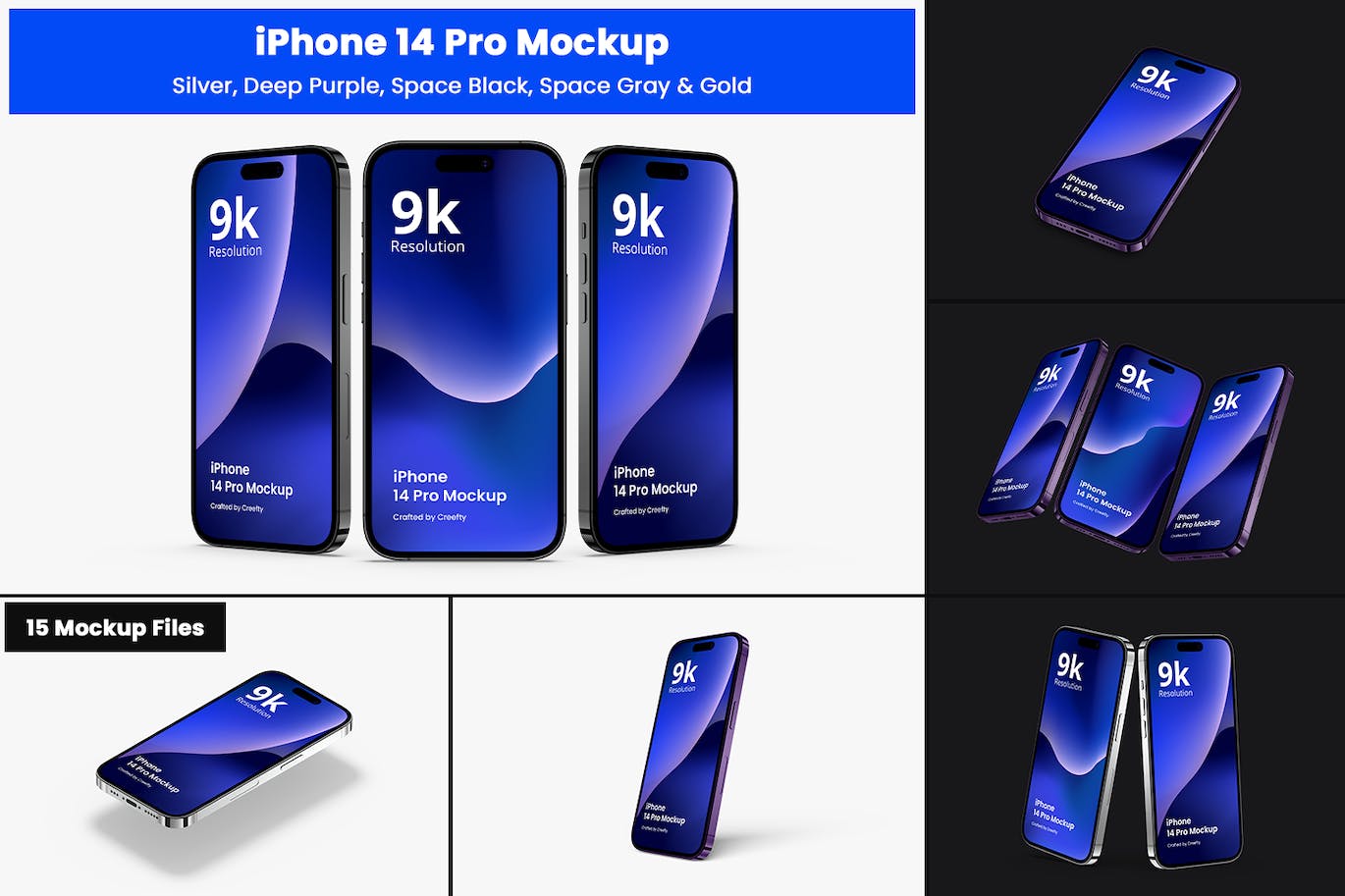 iPhone 14 Pro实物模型2.0样机 (PSD)
