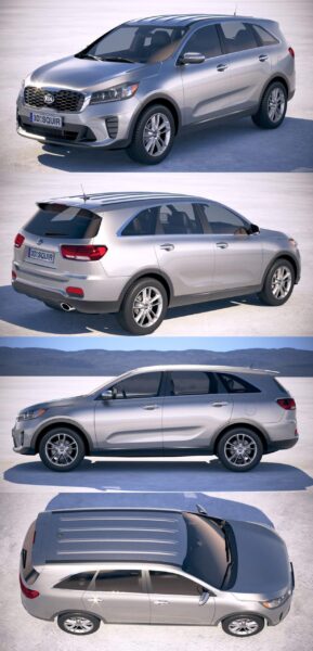 2019款起亚Kia Sorento SUV汽车3D模型（OBJ,FBX,MAX）