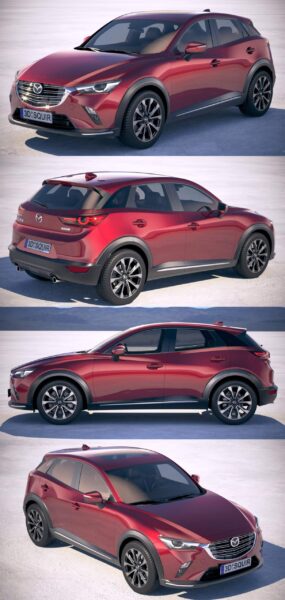 2019款马自达Mazda CX-3汽车3D模型（OBJ,FBX,MAX）