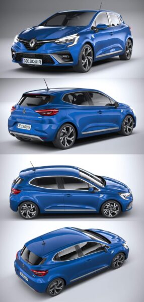 2020款雷诺Renault Clio RS Line汽车3D模型（OBJ,FBX,MAX）
